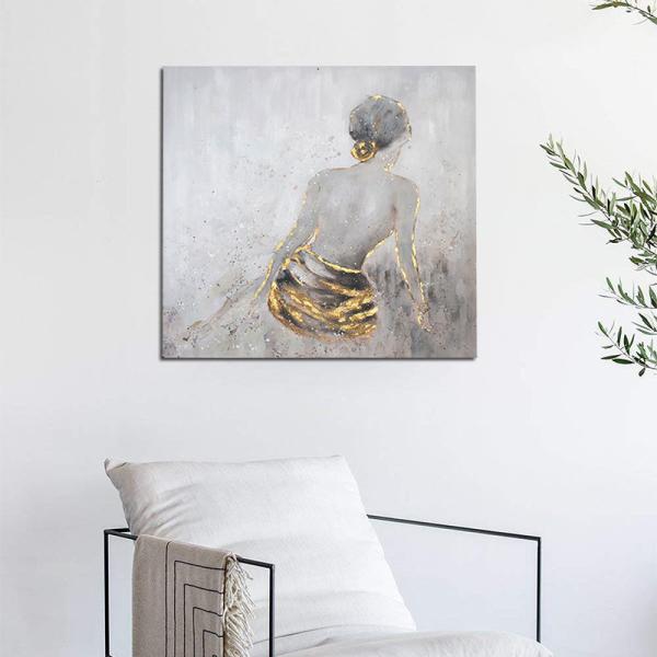 Pintura a mano de lienzo al óleo para decoración de paisajes sin marco con una gran flor moderna