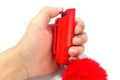 A porta-chaves da liberação rápida de corrente chave do spray de pimenta para o armazenamento OC da autodefesa pulveriza o treinamento livre do aperto do dedo