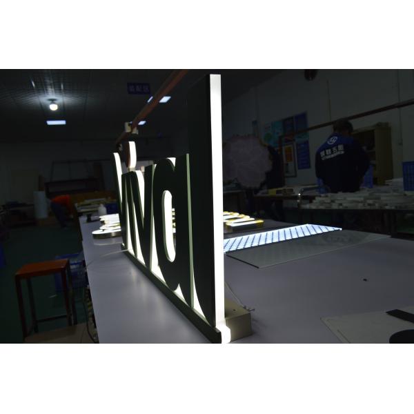 50mm Stainless Steel Letter Signage , Backlit Halo Letters With LED Illumination