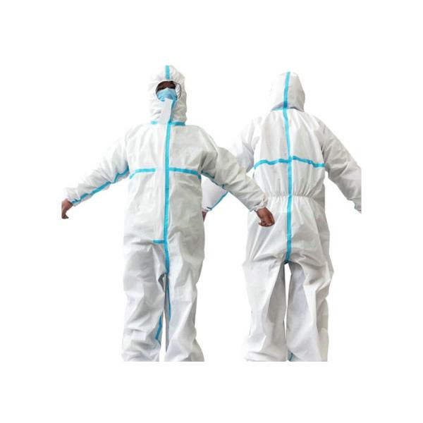 Anti - Static Disposable PPE Coveralls Breathable White Disposable Overalls