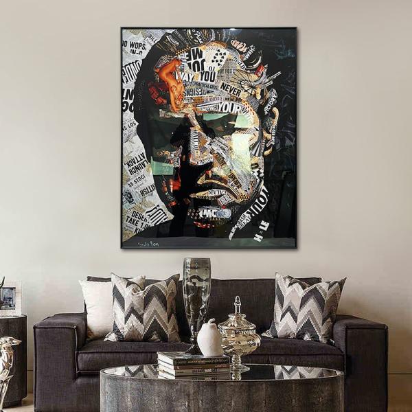 6 Color Portrait Crystal Porcelain Painting On Acrylic Graffiti Art Wall Decor With Frame