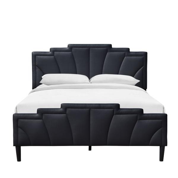 Черный экстренныйый выпуск изготовителя кровати PU кожаный обитый формирует современного короля Размера