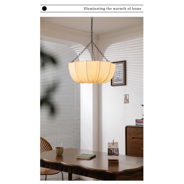Living Dining Room Chandelier Lighting Wabi Sabi Retro Fabric Pendant Lights (WH-VP-308)