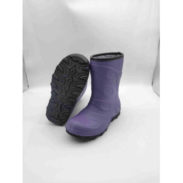 Anti-dérapant étanche TPR enfants bottes de pluie chaud revêtement enfants bottes de boue