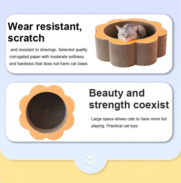 Flower Shaped Round Bowl Cat Scratching Board Cat Scratching Board Pet Scratch Pad