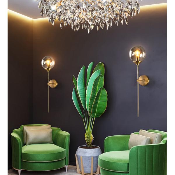 Rose Gold Color glass ball wall sconce for Corridor Living room Studio Bedroom ( WH-OR-07)