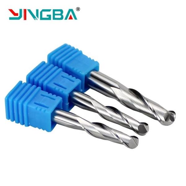 Manufacturing Production Solid Carbide 2 Flutes 3d Wood Carving Bitend Mill  Ball Nose Wood   Cnc High Hardness Machine Tool
