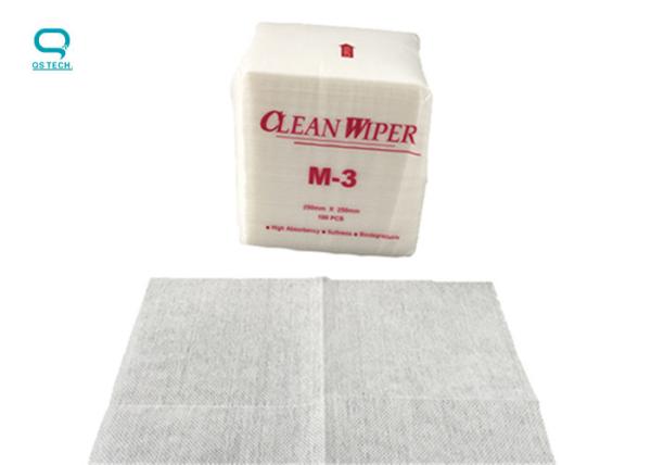 Cotton Cellulose Cleanroom Wipe Biodegradable 25x25cm High Absorbency