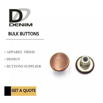 Personalize o projeto de bronze decorativo do estilo do tipo dos botões da roupa do metal dos prendedores das calças de brim