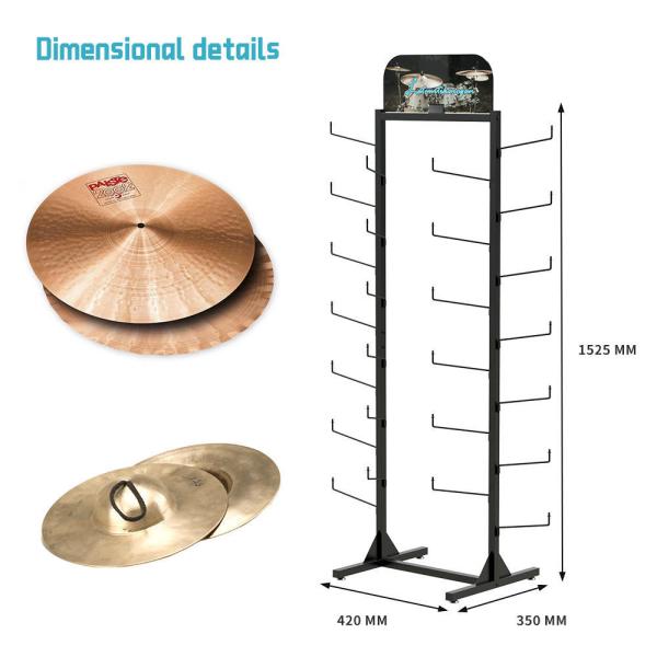 Free Standing Metal Double-Sided Cymbals Display Stand Rack For Musical Instrument Shop