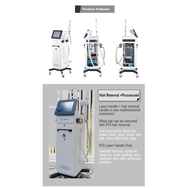 810 Pigment Removal Machine , Portable 2 In 1 IPL Beauty Laser Tattoo Removal Machine