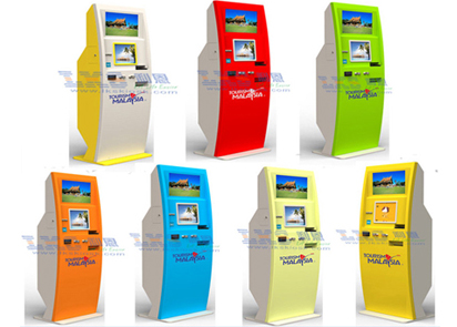 Restaurant Dual Touch Screen Promotional Kiosk , Coin Kiosk