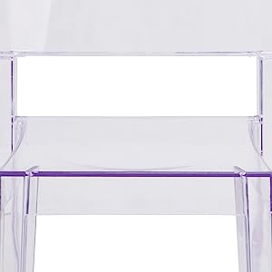 Modern Dining Side Chair, Flash Furniture Phantom Series Transparent Stacking Side Chair