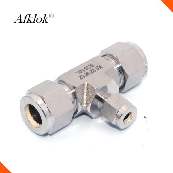 OD Gas Compression Stainless Steel Tube Fittings 12mm 10mm 8mm 6mm Tee Shaped