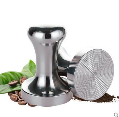 stainless steel coffee tamper wood handle barista flat base tamper