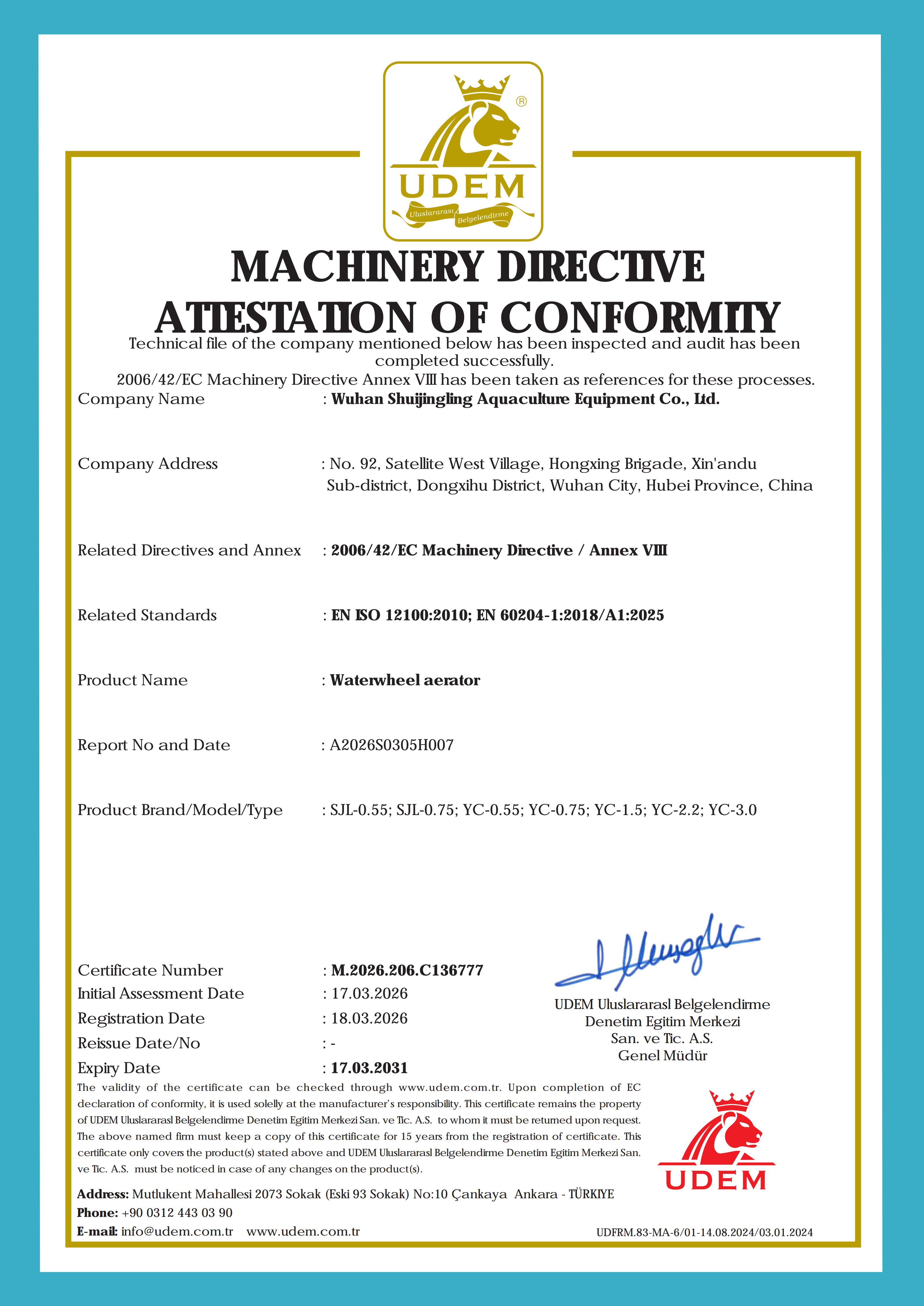 Wuhan SJL Technology Co., Ltd. Certifications