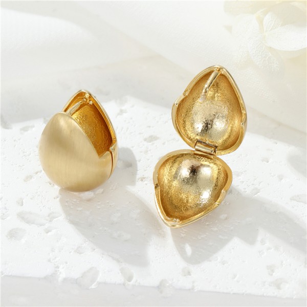 Korean Style Fashion Design Brushed Effect Hoop Earrings High Quality Gold Silver Plating for Women