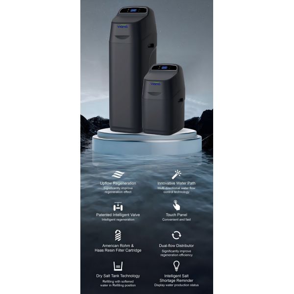 Compact Whole House Automatic Water Softener With Dual-Flow Regeneration System