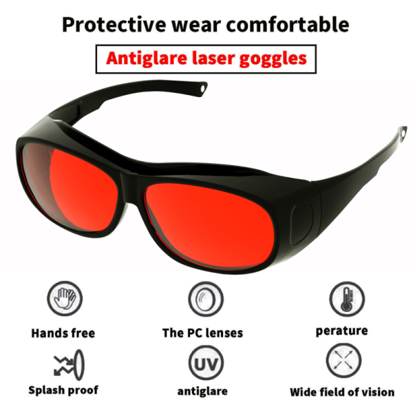 Professional OD6 200nm-2000nm Wavelength Red Light Therapy Glasses UV Protection Fiber Lasers Hair Removal Laser Glasses Goggles