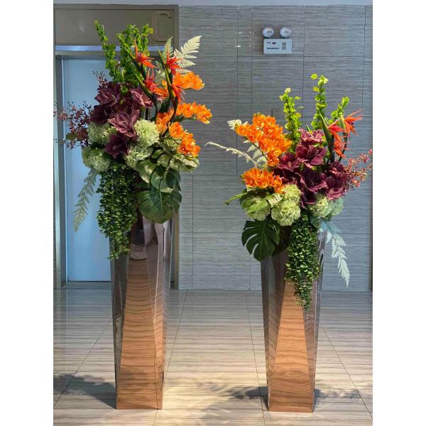 Golden Stainless Steel Outer Frame Planter Plant Bottle For Hotel
