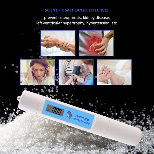 Waterproof Digital Salinity Meter with 0~199.9ppt Measurement Range and 0~50℃ Temperature Compensation