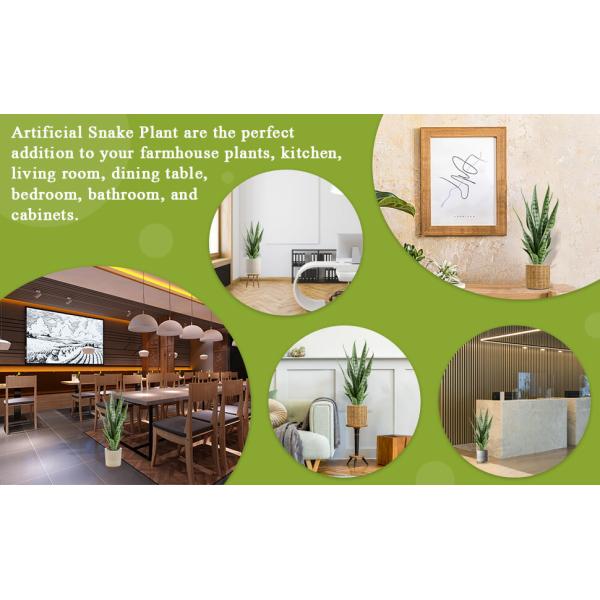 Artificial Snake Plant 26 inches Fake Sansevieria Artificial Potted Plants for Indoor and Outdoor, Home, Office
