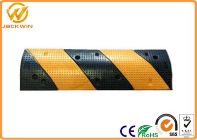 Gas Station Heavy Duty Car Rubber Speed Bump With Reflective 1000 * 300 * 50mm
