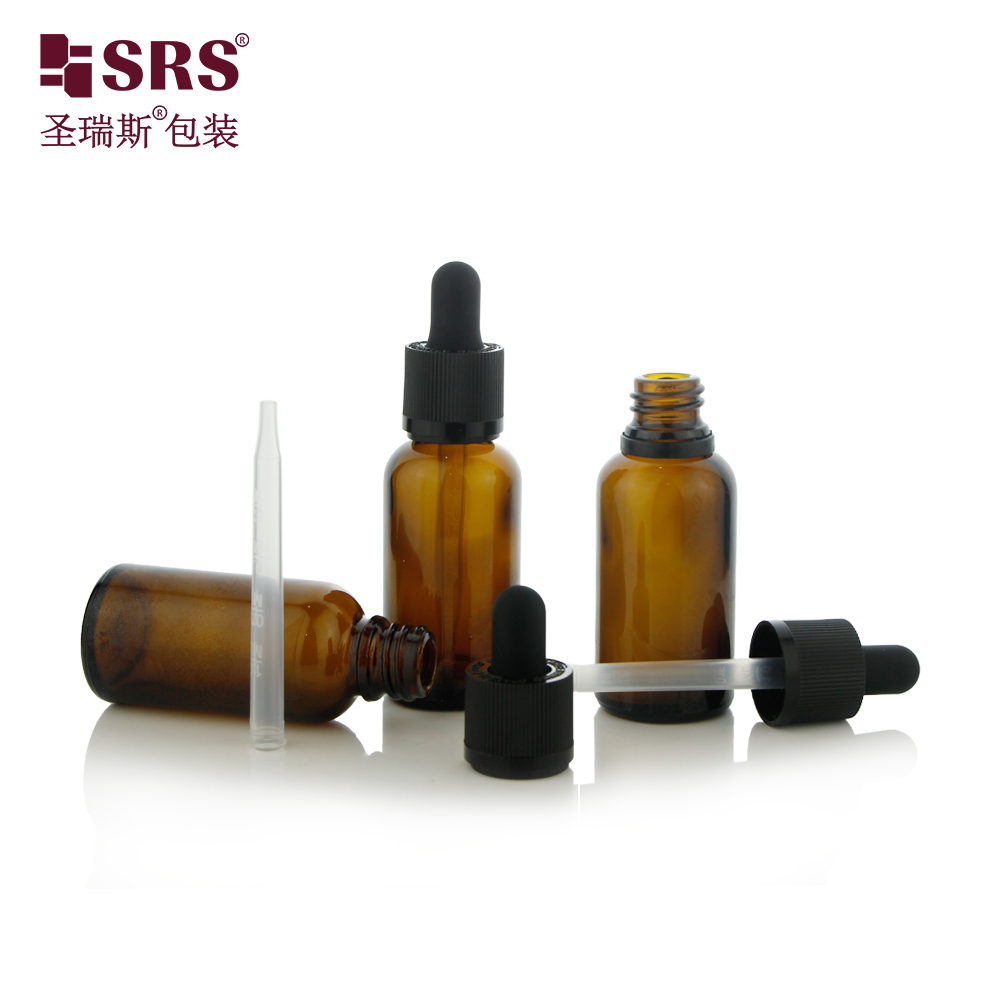D006 15ml 30ml 50ml Glass Bottle With Child Resistant Dropper Lid For Essential Oil