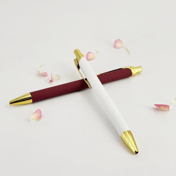 Soft Touch Press Ballpoint Pen 1.0mm Soft Coating Plastic Ball Pen For School Office
