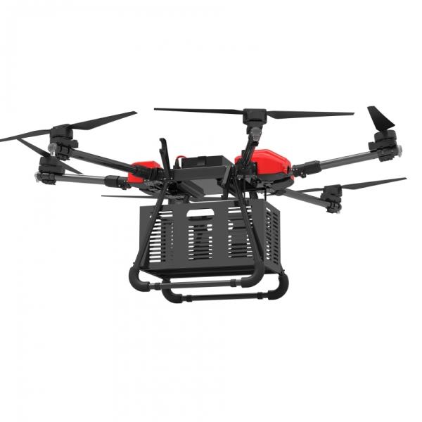 Dual-electric transportation with a brand-new structure / Modular design of the body / Super strong compatibility / Equipped with quick disassembly dual batteries / Front and rear folded six-rotor