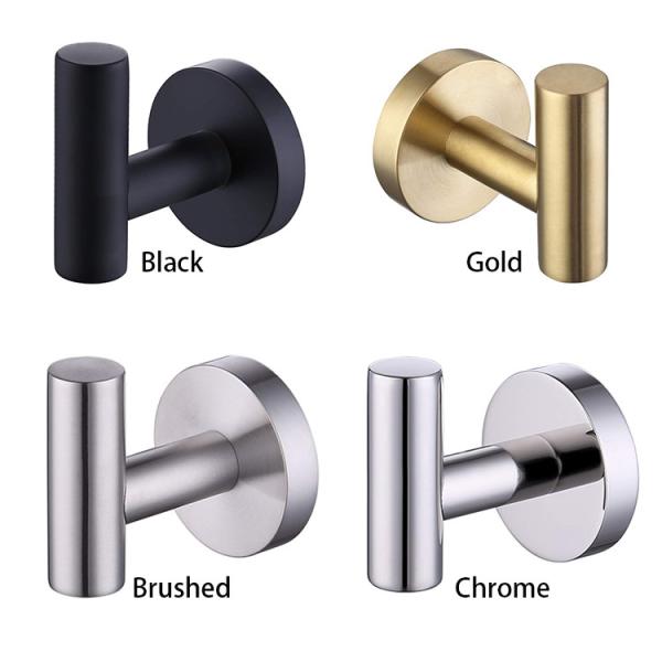 SUS 304 Stainless Steel Bathroom Robe Hook Self Adhesive Hanging Hooks