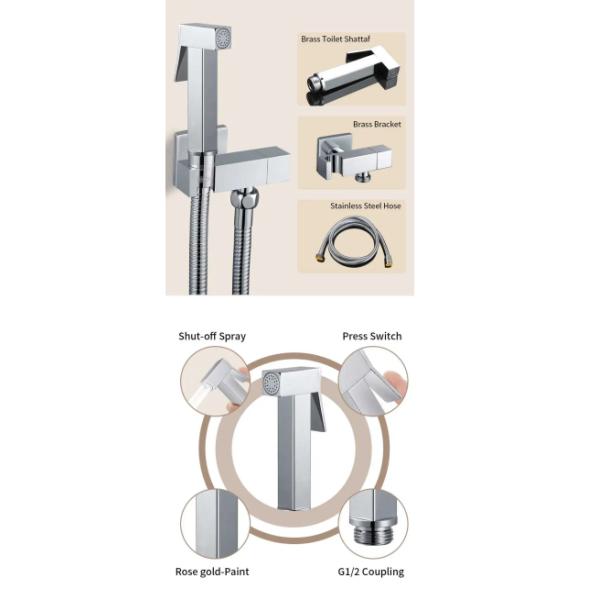 Легкосерый латунный ручной бидетный распылитель для устойчивых горячих и холодных ванных комнат