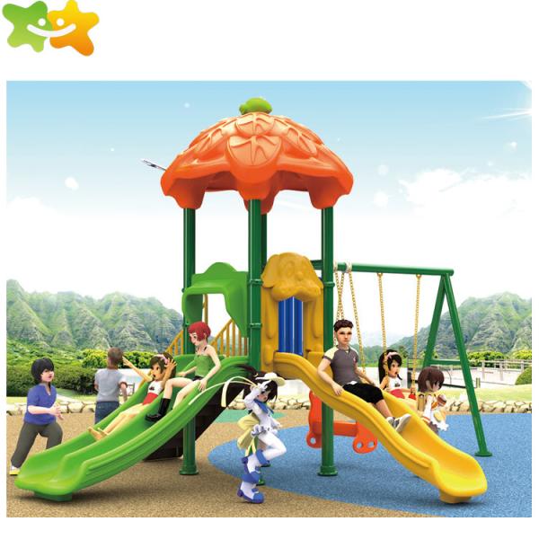 Anti - Ultraviolet Plastic Playground Swing And Slide TUV CE Certificate