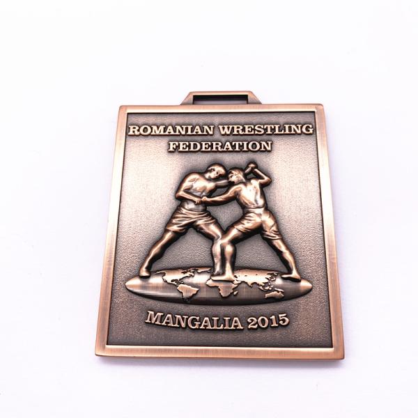 Plating Gold Brass Custom Metal Medals , Custom Award Medals For Souvenir