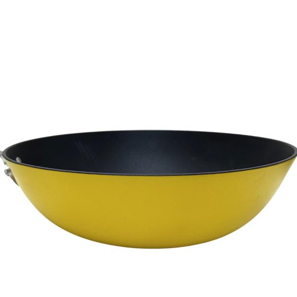 Classic 11Inch Cast Iron Chinese Wok Pan Skillet With Removable Silicone Handle
