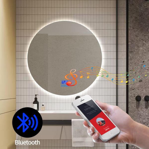 OEM ODM Custom LED Bathroom Mirror , LED Bathroom Touch Screen Mirror