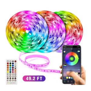 RGB LED résidentiel 12v Ip68 avec synchronisation musicale et WiFi Bluetooth Strip Lumières 16.4FT