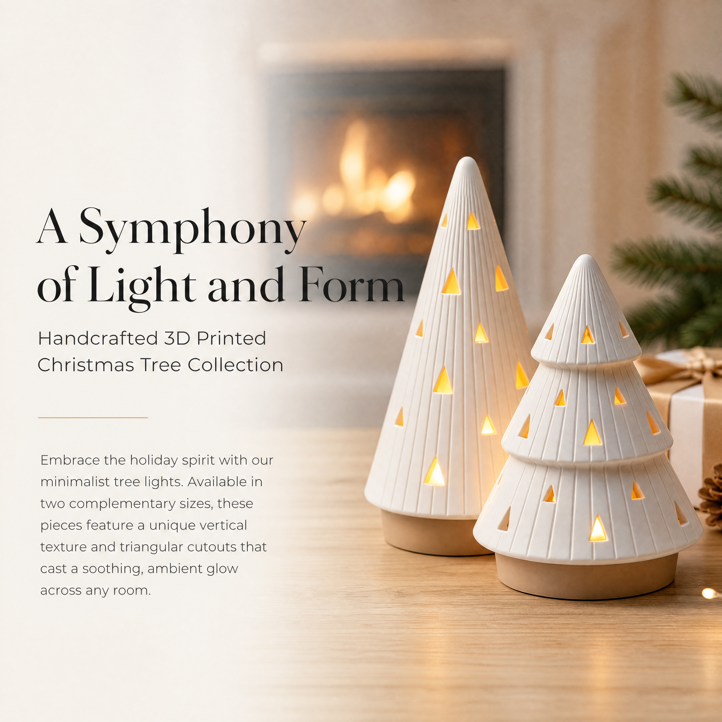 Nordic Textured 3D Printed Custom Ceramic Desktop Hollow Ornament Lamp