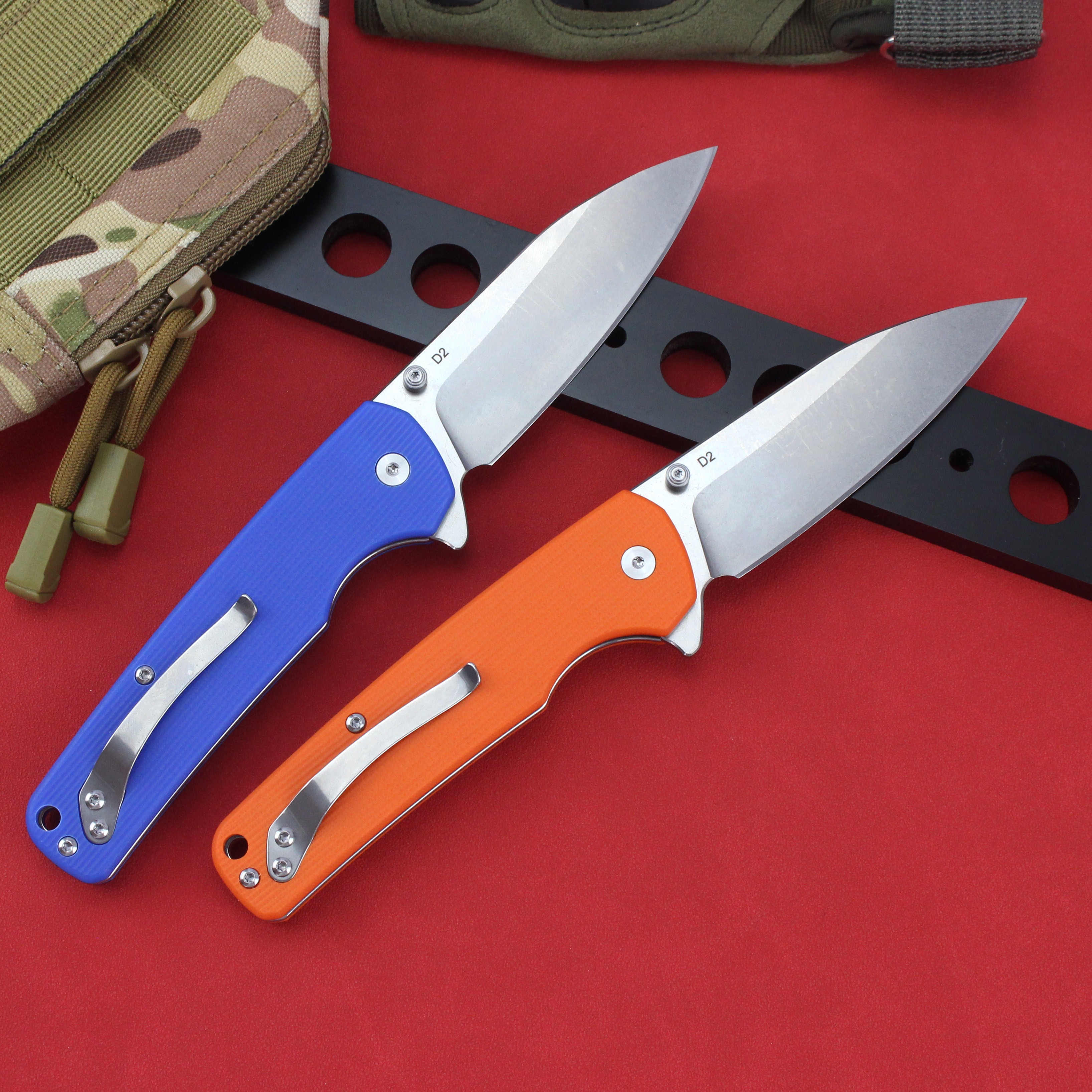GT-T0036 Customizable Folding Knife  G10 Handle Surviving Knife Camping Portable Knife Tunafire