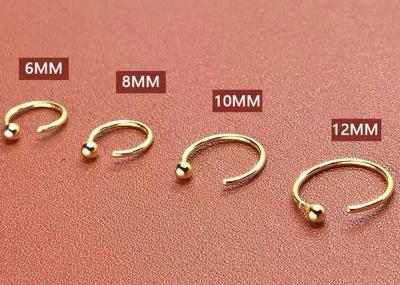 Seamless Hinged 14K Gold Clicker 16g-40g For Cartilage Tragus