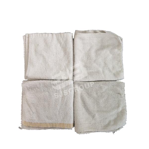 Factory Direct Strong Adsorption Used White Cotton Wiping Towel Rags Standard Cotton Cloth White Terry Wipers