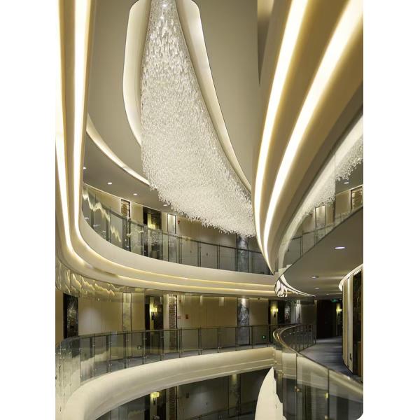 Modern Hotel Lobby Wedding Banquet Hall Special Artistic Custom Crystal Chandelier Hotel Engineering Light Chain Crystal LED Ceiling Chandelier
