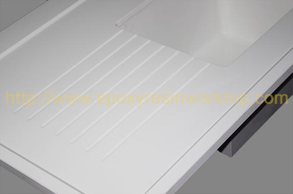 1.5 Meter monolithic epoxy resin sink with reagent drain groove for school lab furniture