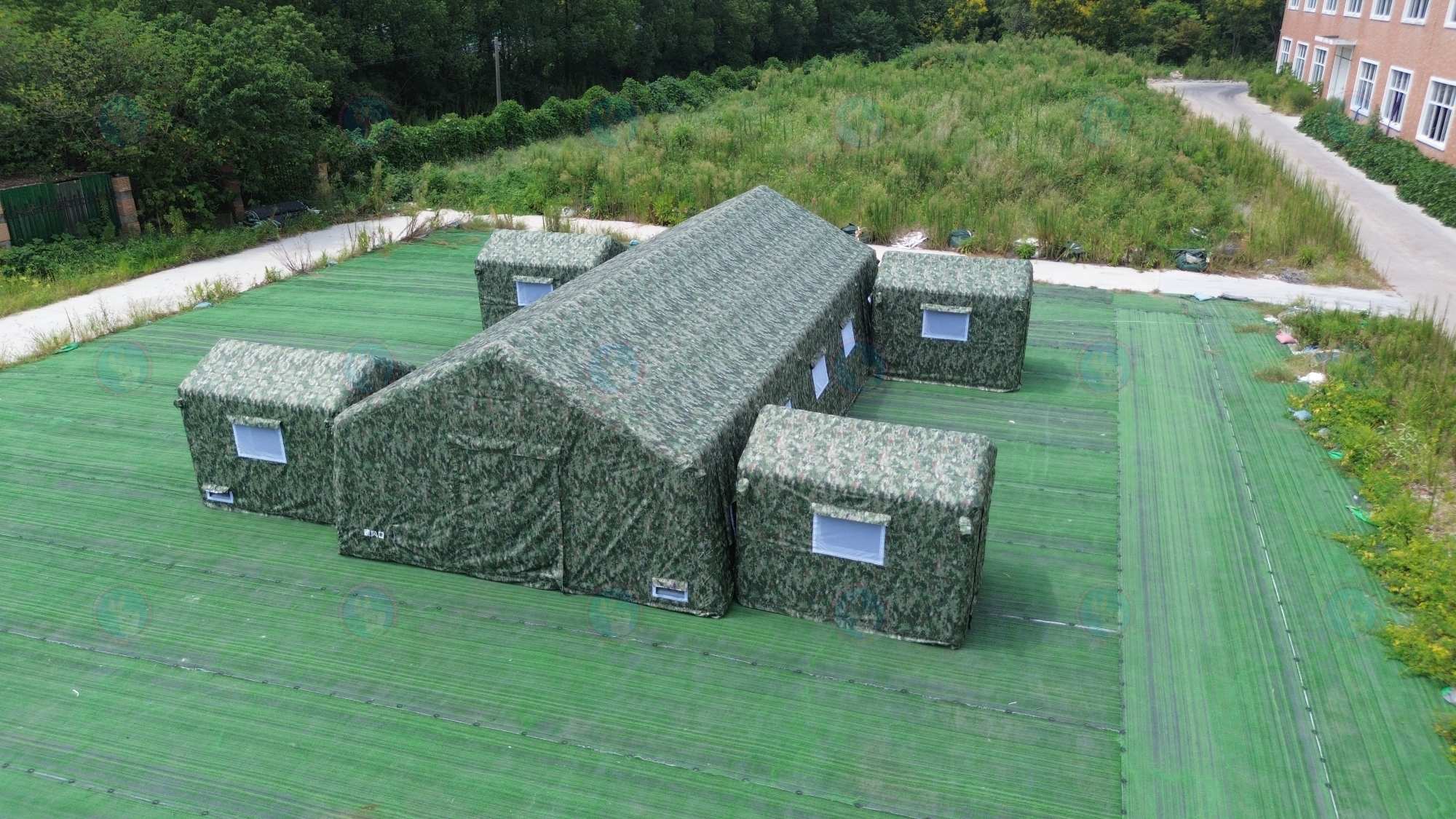 China Factory Custom Inflatable Outdoor Tent Great Value Large Medical Shelter Warehouse Tent Event Camouflage Emergency Use