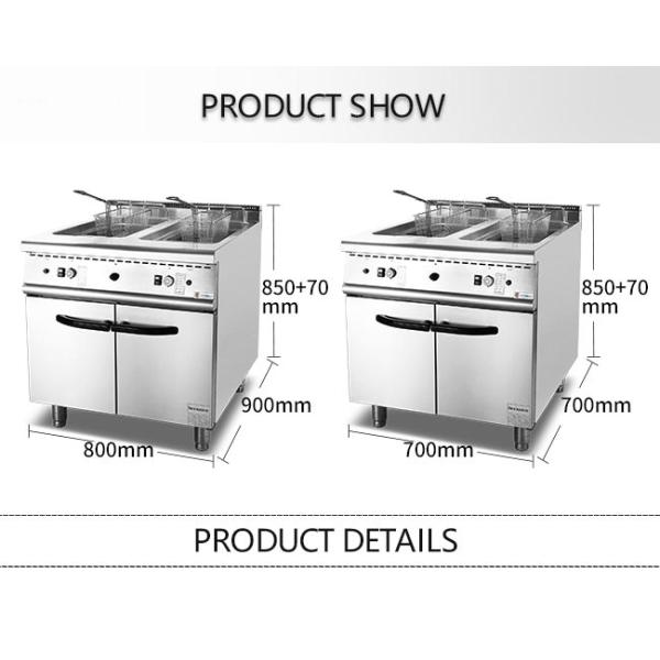 105kg 800mm Commercial Gas Fryer With Cabinet