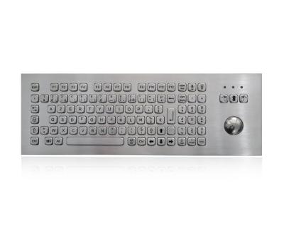 Teclado 100 de aço inoxidável chave com o Trackball mecânico ótico impermeável