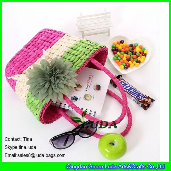 LUDA colorful straw purses wholesale cornhusk straw woven bags