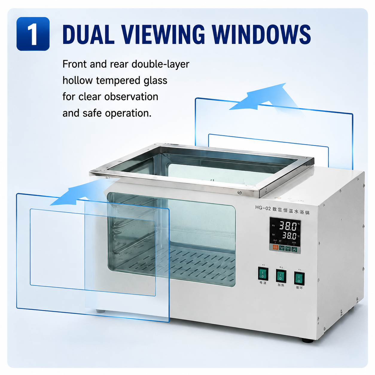 Cenlee Thermostatic Water Bath 304 Stainless Steel Digital LED RT+5-100C Large Capacity Circulating Bath for Chemical Pharma Lab