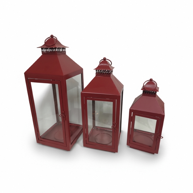 Black Metal Lantern Incorporating Top Vent for Heat Release Enhances Safety and Aesthetic Appeal in Outdoor Environments