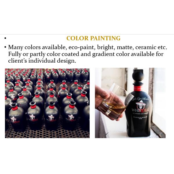 Бутылка стекла текила OEM 375ml/черный покрытый затвор печати/стекла экрана